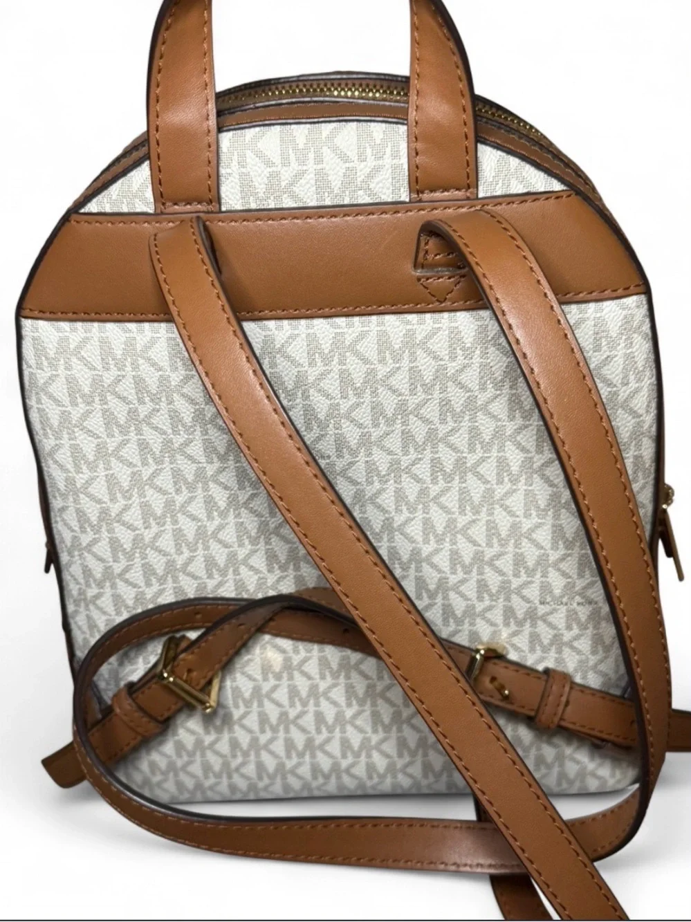 🤎 NWOT Michael Kors Jaycee Medium Logo Backpack - Vanilla/Acorn 🤎